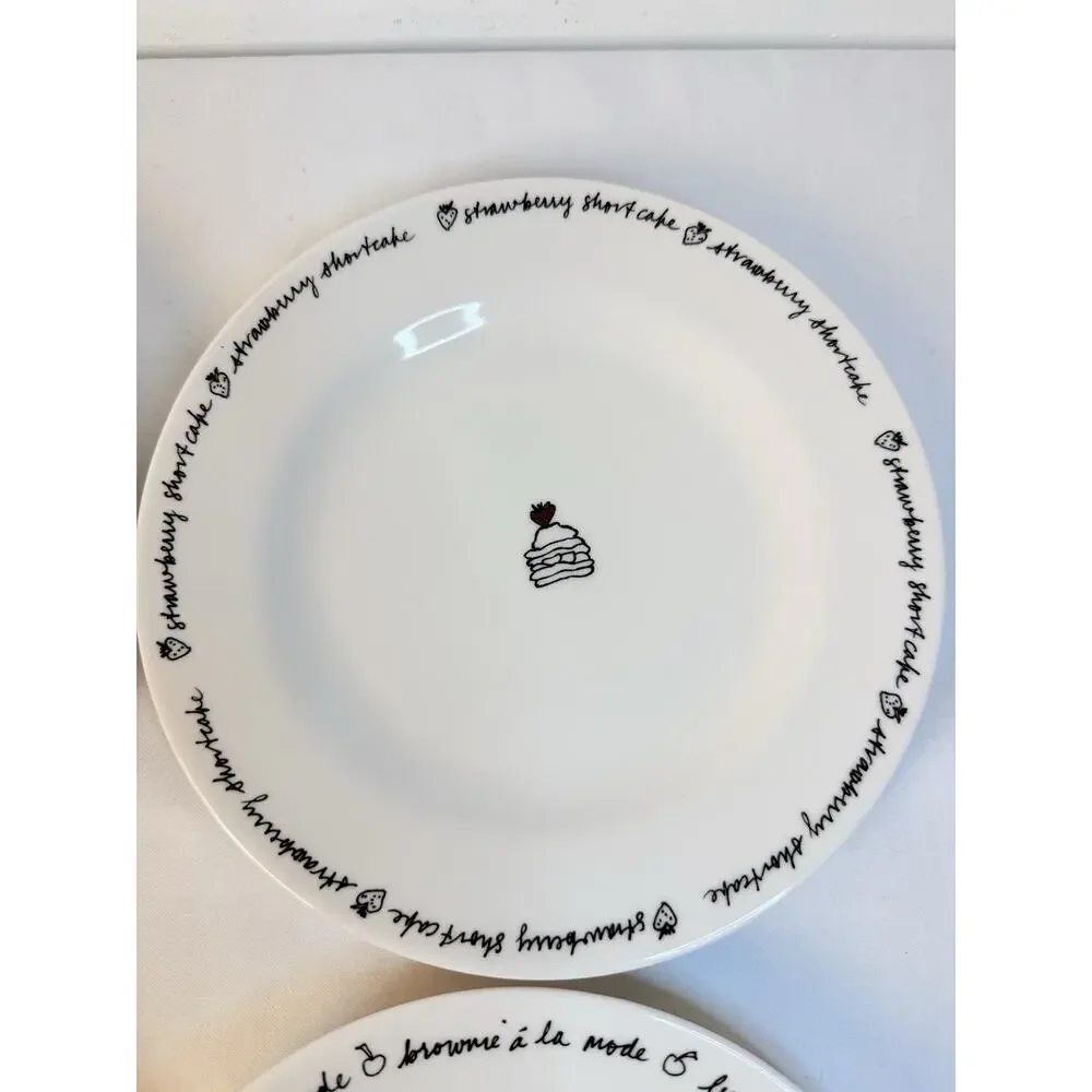 Set Of 4 Pottery Barn Dessert Plates
